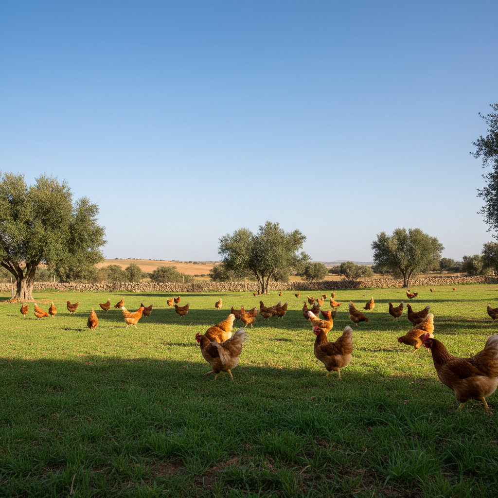 Poules en plein air